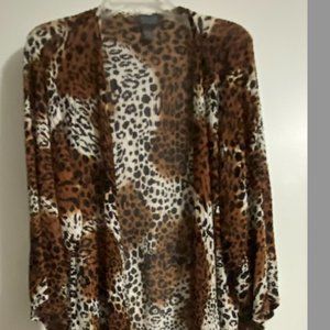 Additions by Chico's S3 Animal Print Swag Jacket Top